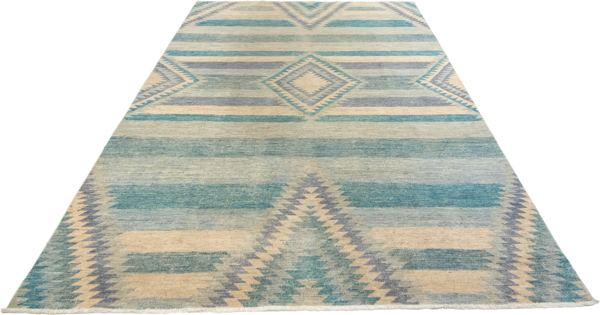 W 5.11 L 9 Mountain Modern 100% Wool Hand-Woven Geometric Design - 64006
