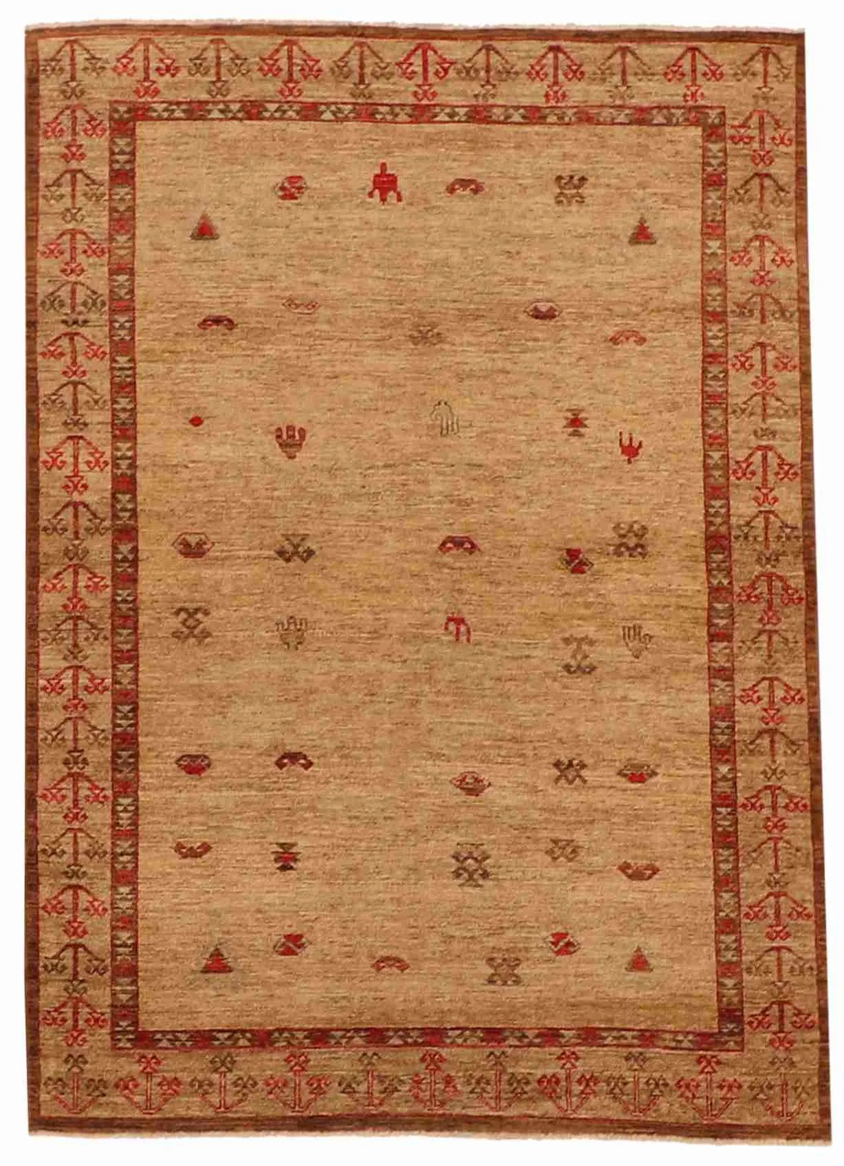 4.10 x 6.9 - Mountain Modern Wool Western Rectangle - Finest Hand-Knotted Quality Wool — 64007