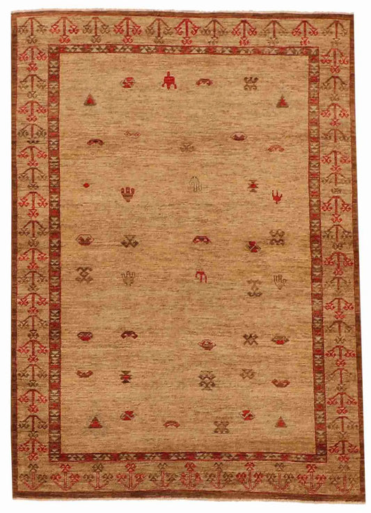 4.10 x 6.9 - Mountain Modern Wool Western Rectangle - Finest Hand-Knotted Quality Wool — 64007