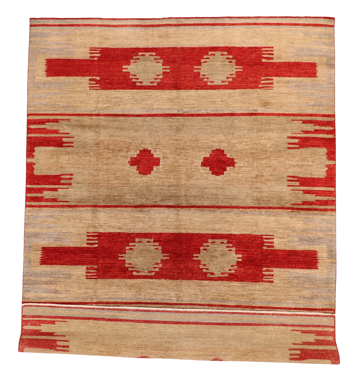 W 7.10 - L 9.10 - Mountain Modern Wool Western Rectangle - Finest Hand-Knotted Quality Wool - 64011