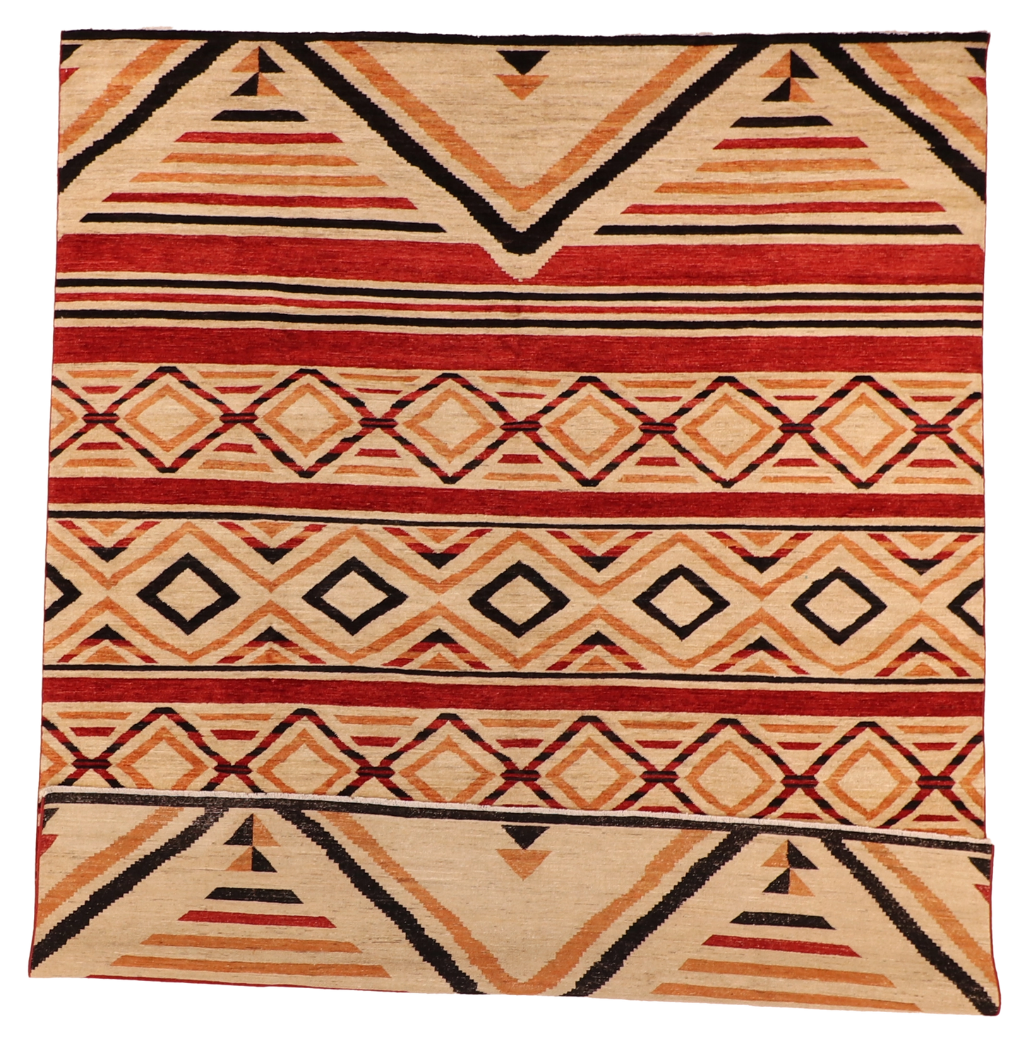 W 8 - L 10 - Mountain Modern Wool Western Rectangle - Finest Hand-Knotted Quality Wool - 64012