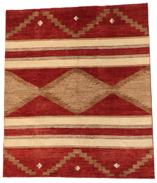 W 8 - L 9.3 - Mountain Modern Wool Western Rectangle - Finest Hand-Knotted Quality Wool - 64027