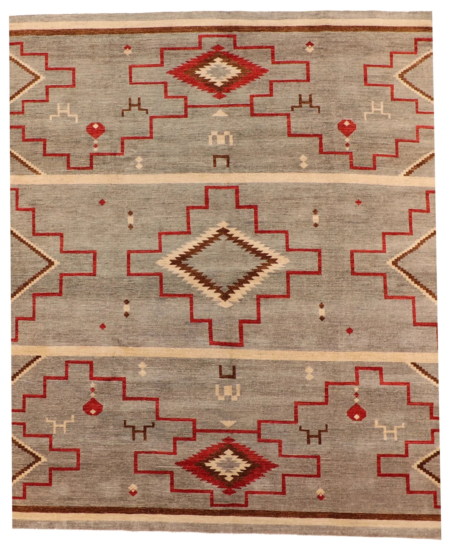 8 x 9.9 - Mountain Modern Wool Western Rectangle - Finest Hand-Knotted Quality Wool — 64029