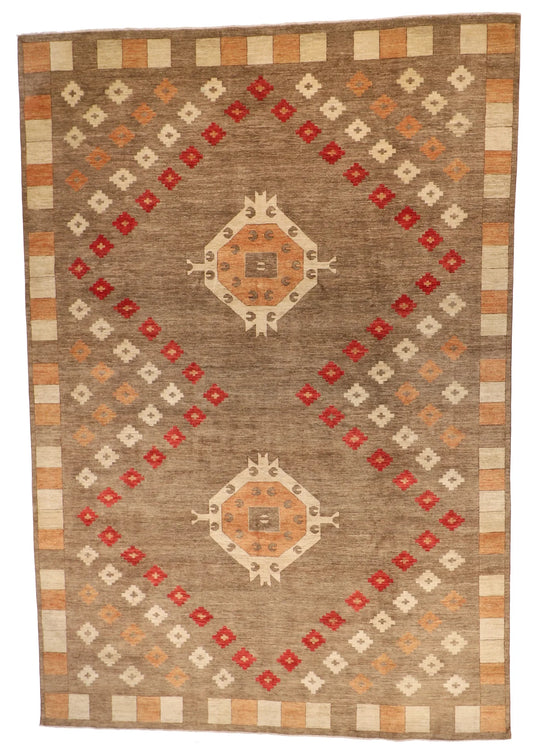 9.9 x 13.10 - Mountain Modern Fine/Wool All Over Rectangle - Finest Hand-Knotted Quality Wool — 64051
