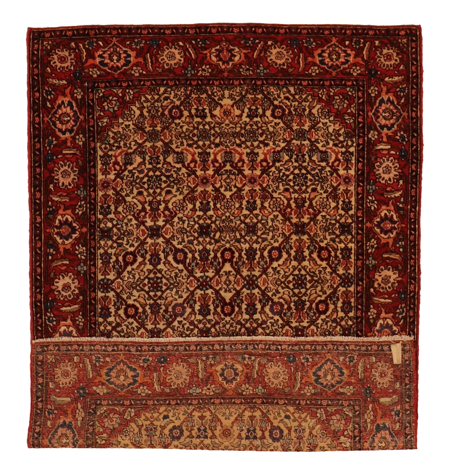 W 3.3 L 4.9 Isfahan Antique 100% Wool Hand-Woven All-Over Design - 64074