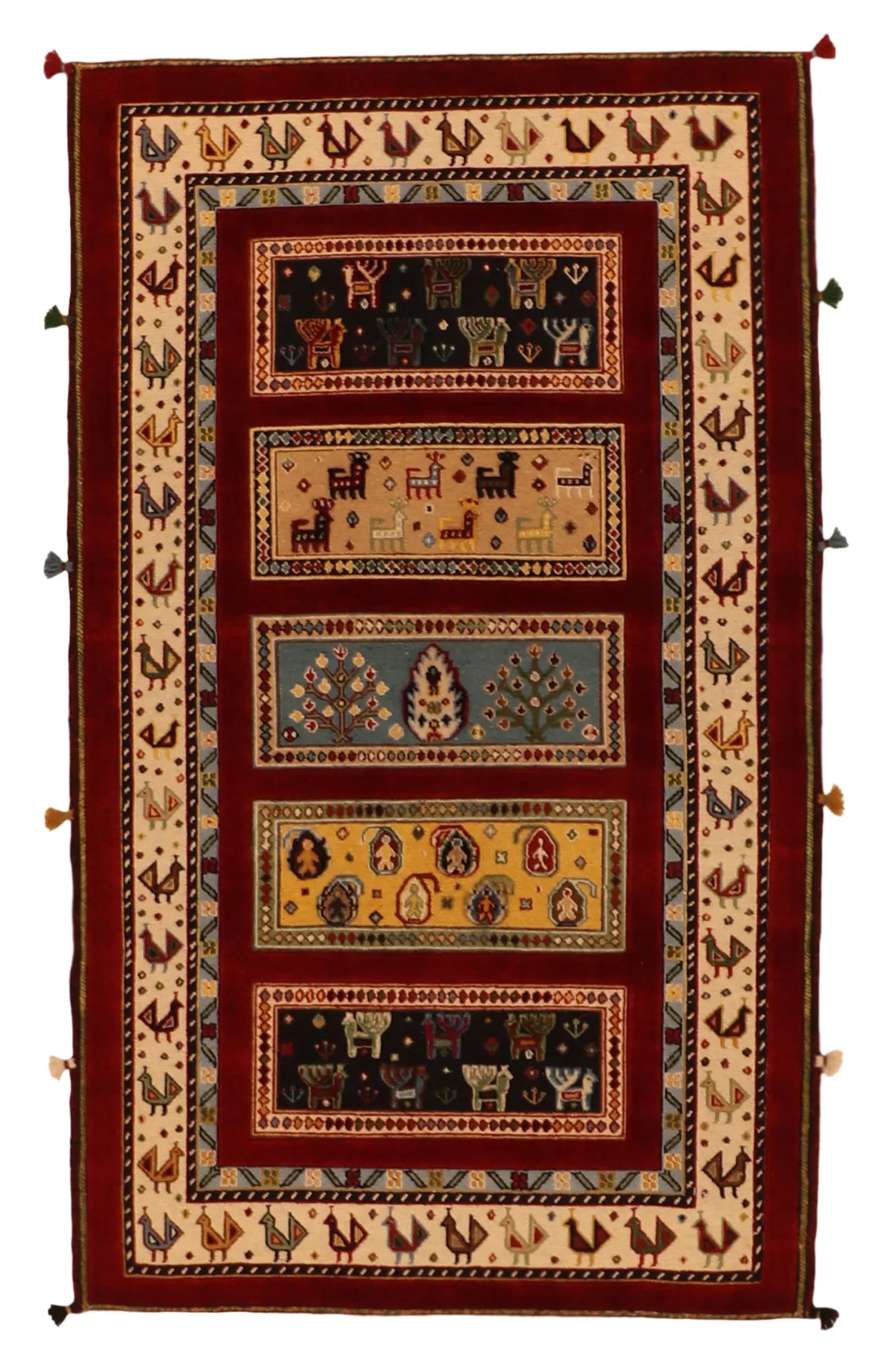 3 x 5.1 - Baluch Wool All Over Rectangle - Finest Hand-Knotted Quality Wool — 64075