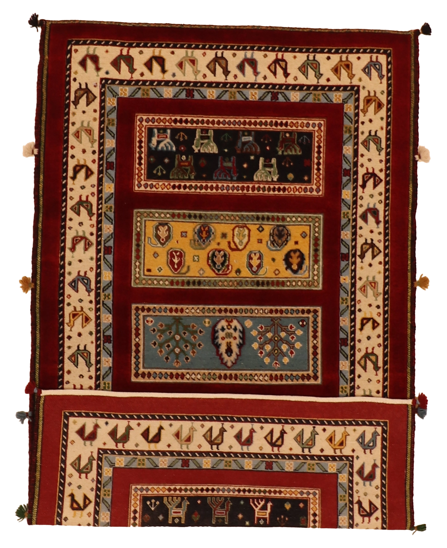 W 3 L 5.1 Baluch 100% Wool Hand-Woven All-Over Design - 64075