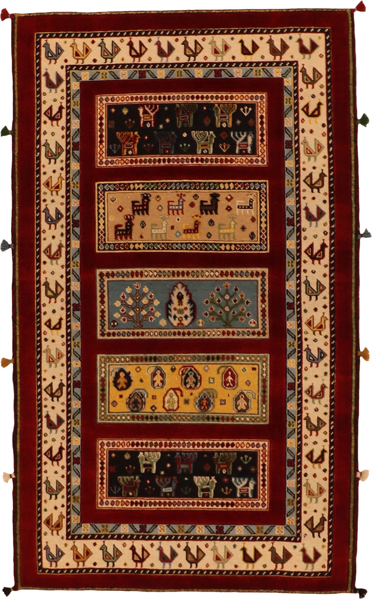 W 3 L 5.1 Baluch 100% Wool Hand-Woven All-Over Design - 64075
