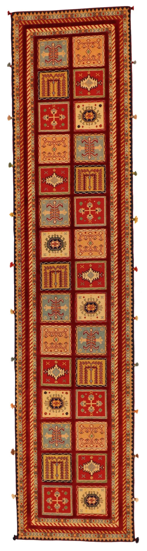 W 2.8 L 12 Bakhtiarie Runner 100% Wool Hand-Woven All-Over Design - 64103