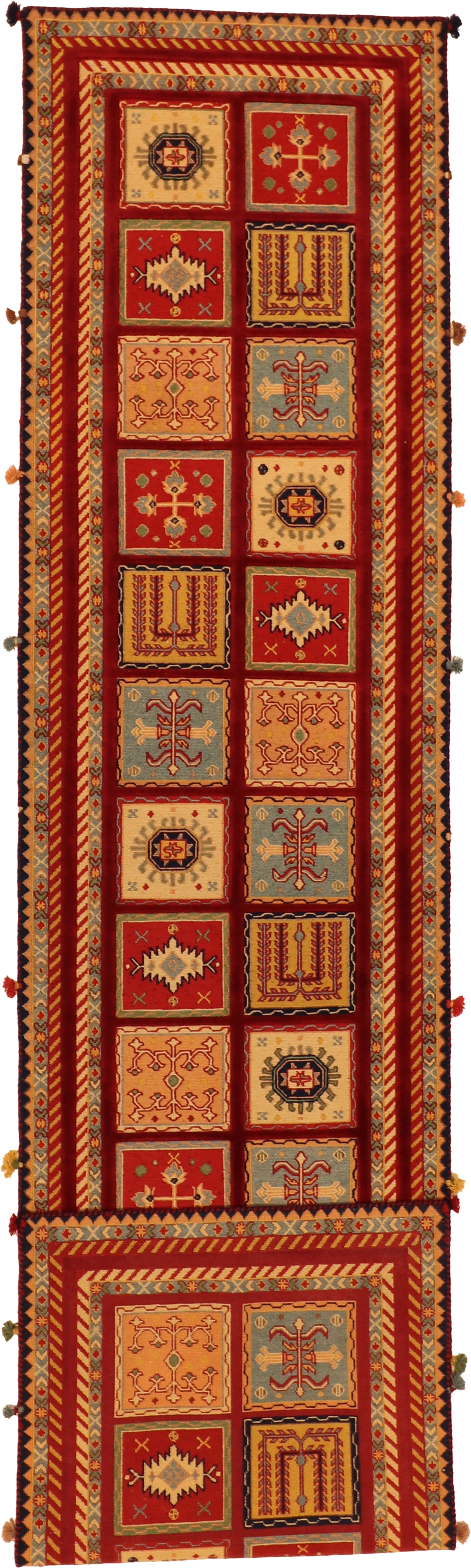 W 2.8 L 12 Bakhtiarie Runner 100% Wool Hand-Woven All-Over Design - 64103