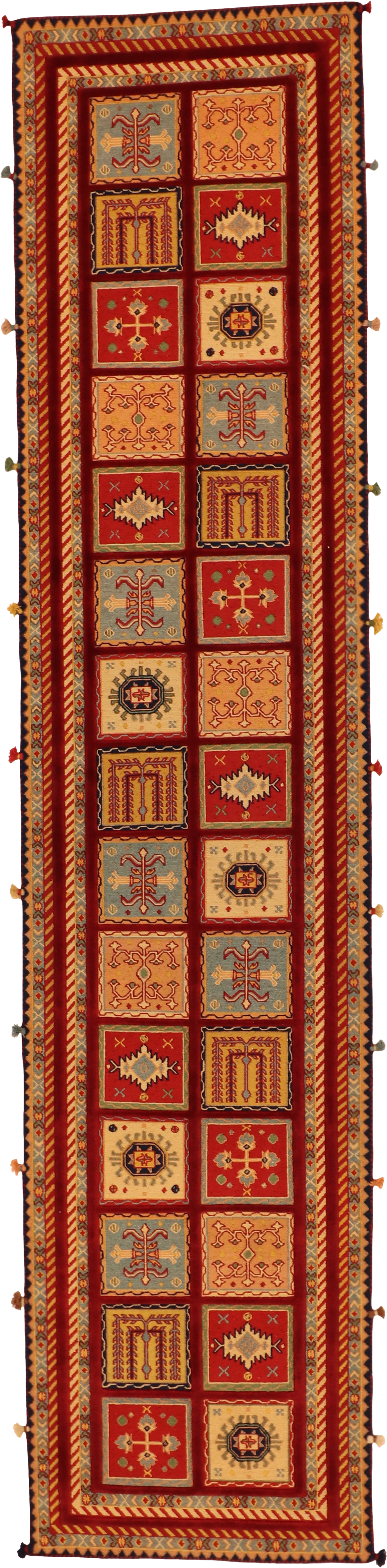 W 2.8 L 12 Bakhtiarie Runner 100% Wool Hand-Woven All-Over Design - 64103