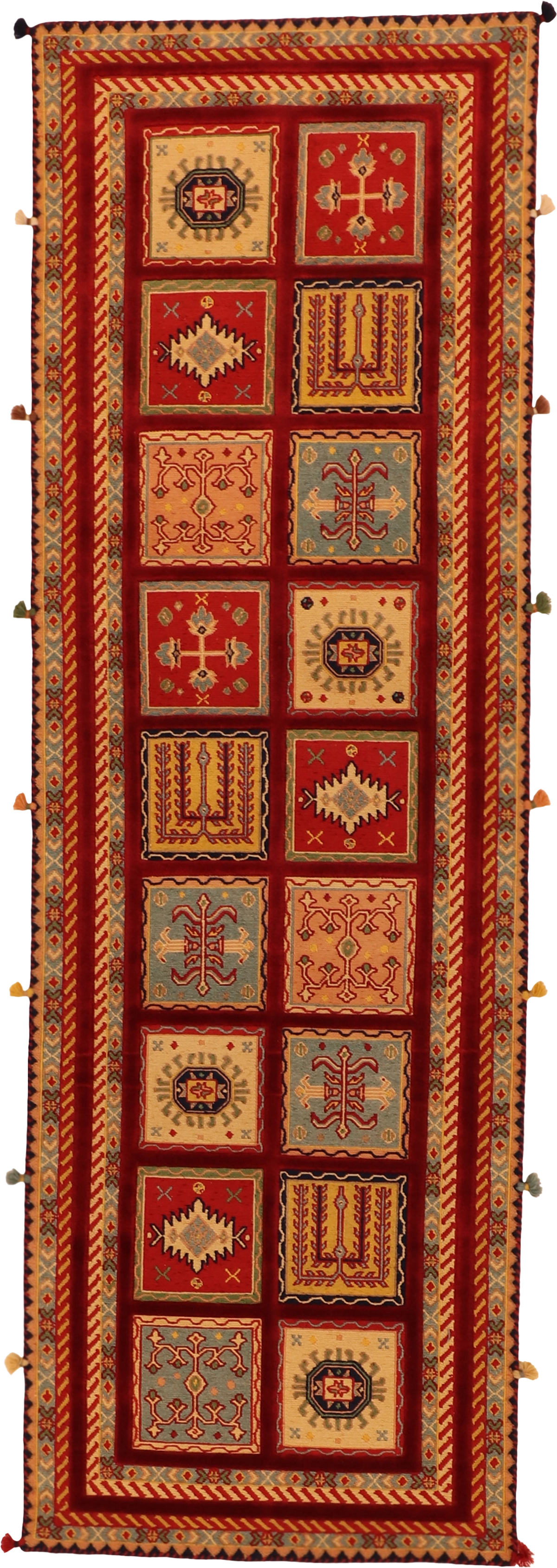 W 2.8 L 8.3 Bakhtiarie Runner 100% Wool Hand-Woven All-Over Design - 64108