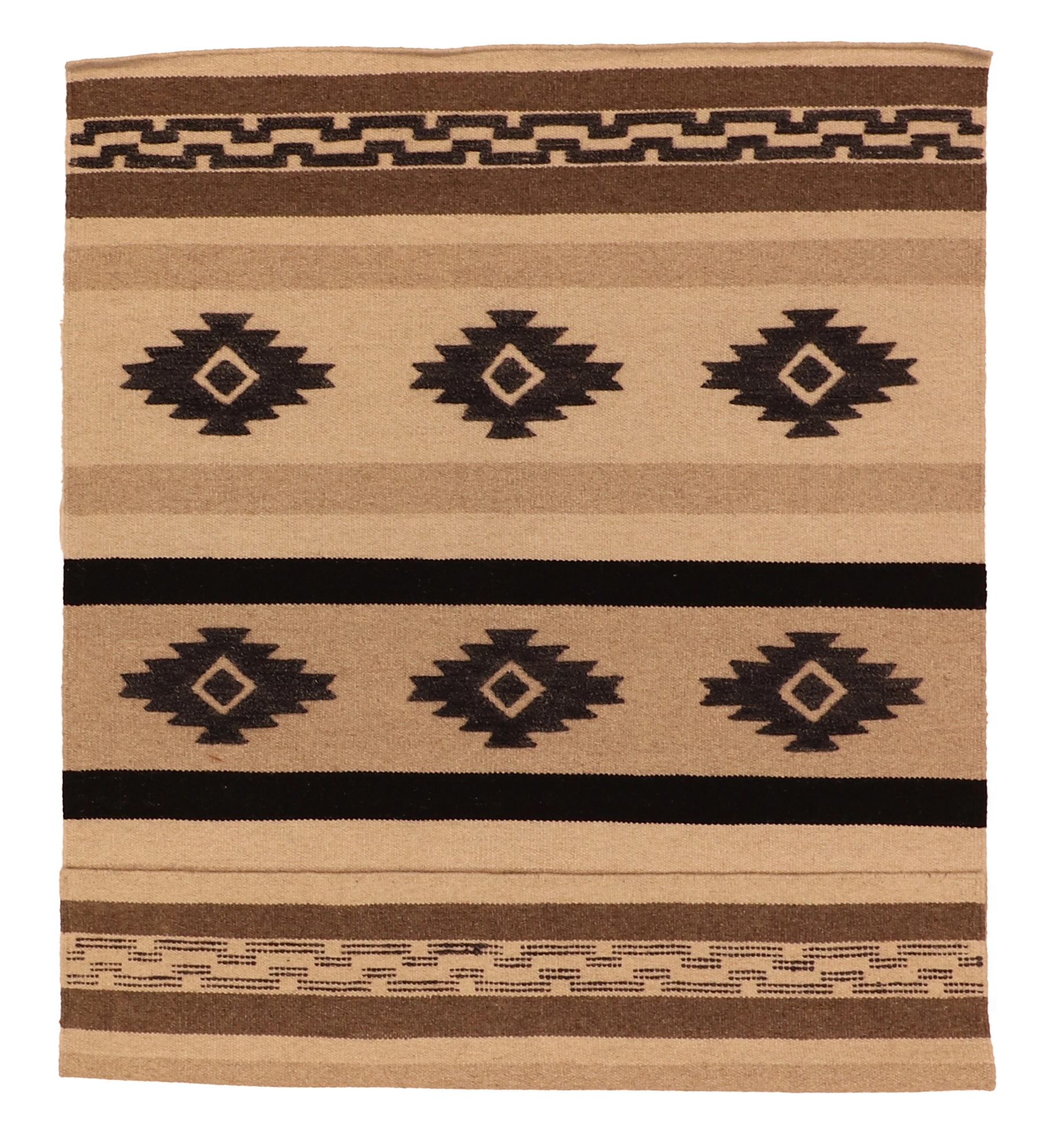 W 5 L 7 Mountain Modern Kilim 100% Wool Hand-Woven All-Over Design - 64121