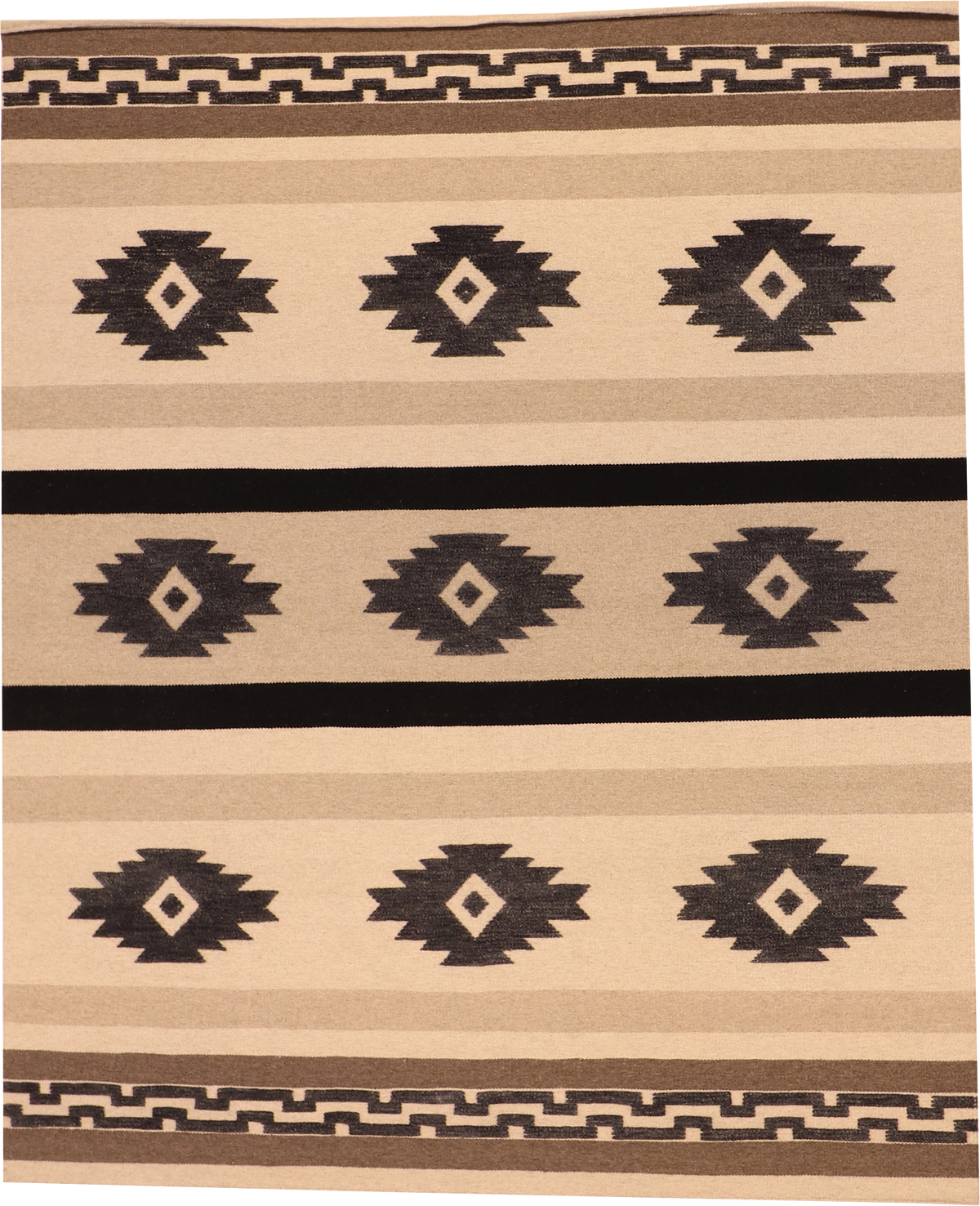 W 5 L 7 Mountain Modern Kilim 100% Wool Hand-Woven All-Over Design - 64121