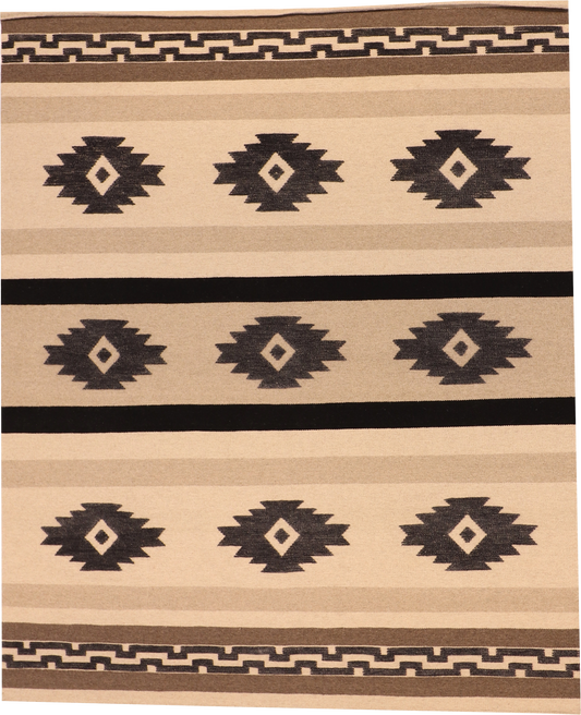W 5 L 7 Mountain Modern Kilim 100% Wool Hand-Woven All-Over Design - 64121