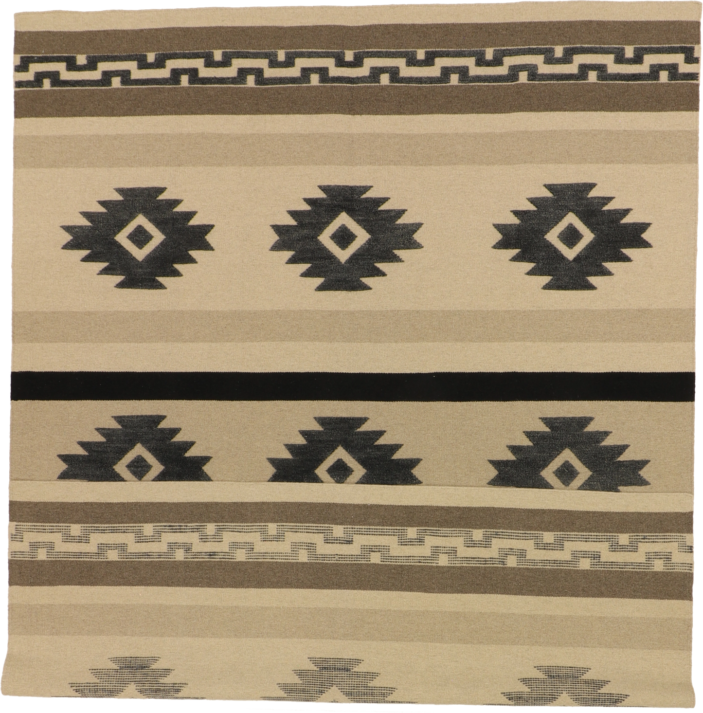 W 9 L 12 Mountain Modern 100% Wool Hand-Woven All-Over Design - 64128