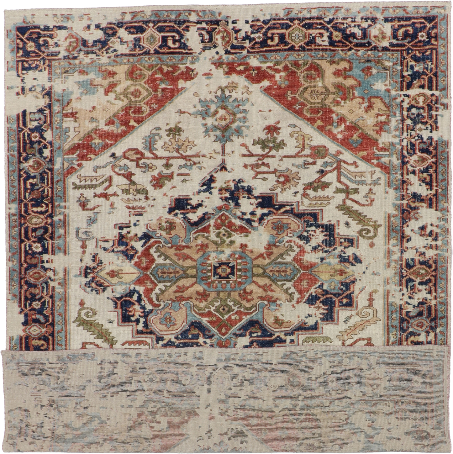 W 9.3 L 11.11 Serapie 100% Wool Hand-Woven All-Over Design - 64132