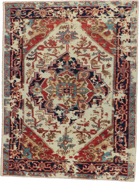 W 5.3 L 6.1 Serapie 100% Wool Hand-Woven All-Over Design - 64135