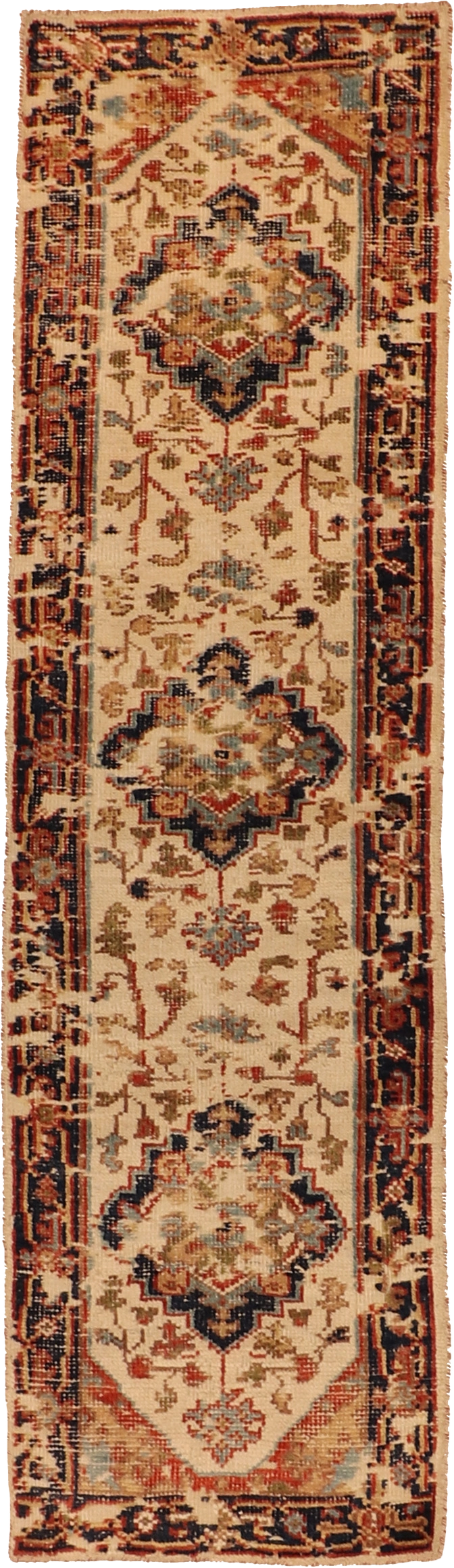 W 2.9 L 9.10 Serapie Runner 100% Wool Hand-Woven Geometric Design - 64137