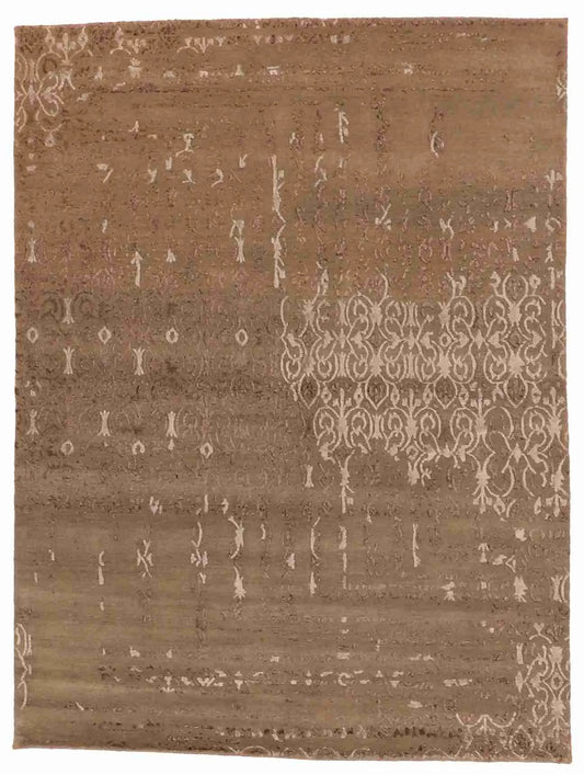 5.1 x 7.1 - Modern Fine/Wool/Silk All Over Rectangle - Hand Woven Rug — 64141