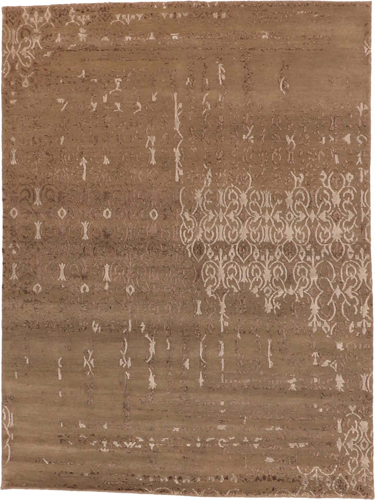 W 5.1 L 7.1 Modern Wool And Silk Hand-Woven All-Over Design - 64141
