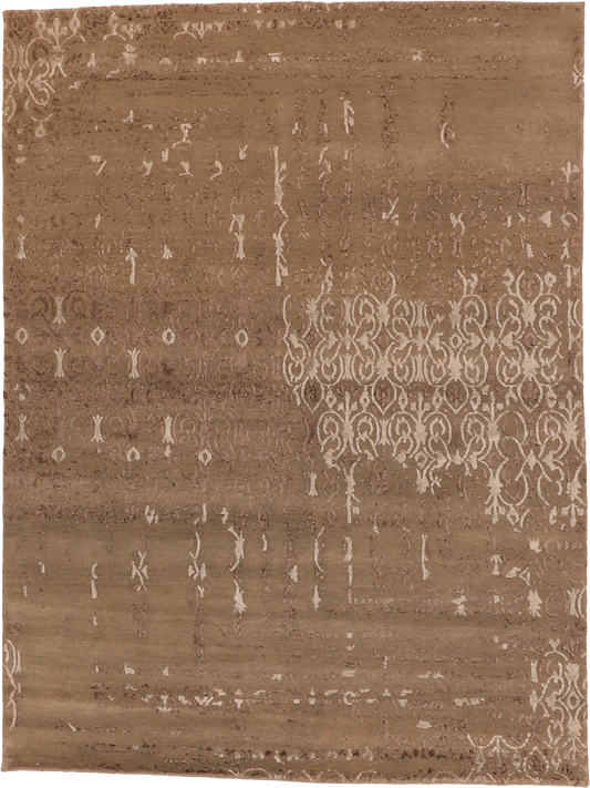 W 5.1 L 7.1 Modern Wool And Silk Hand-Woven All-Over Design - 64141