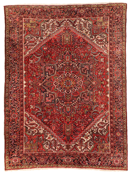 8.8 x 11.5 - Heriz Fine/Wool Geometric Rectangle - Hand Woven Rug — 64147