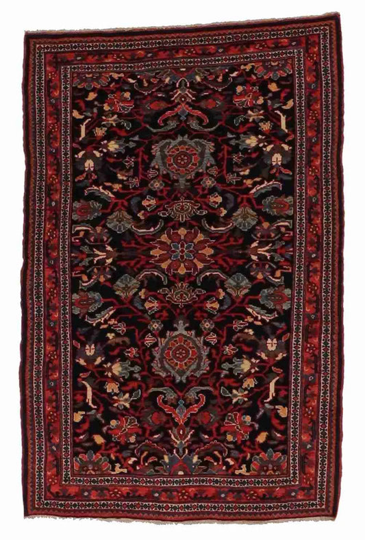 W 2.7 L 4 Sarouk Farahan Antique Runner 100% Wool Handmade All Over Design - 64158