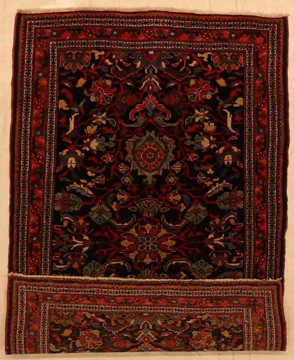 W 2.7 L 4 Sarouk Farahan Antique Runner 100% Wool Handmade All Over Design - 64158