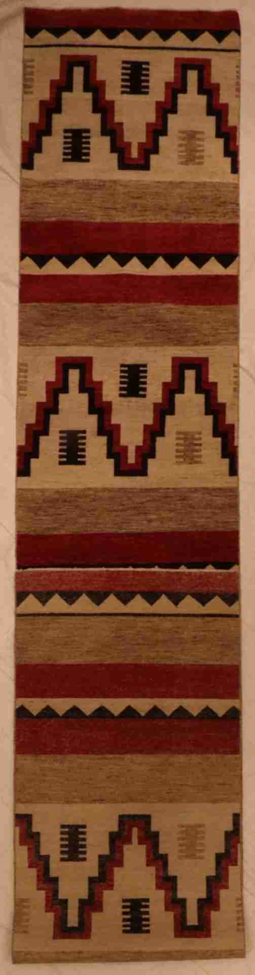W 2.11 - L 17.8 - Mountain Modern Fine/Wool All Over Rectangle - Finest Hand-Knotted Quality Wool - 64164