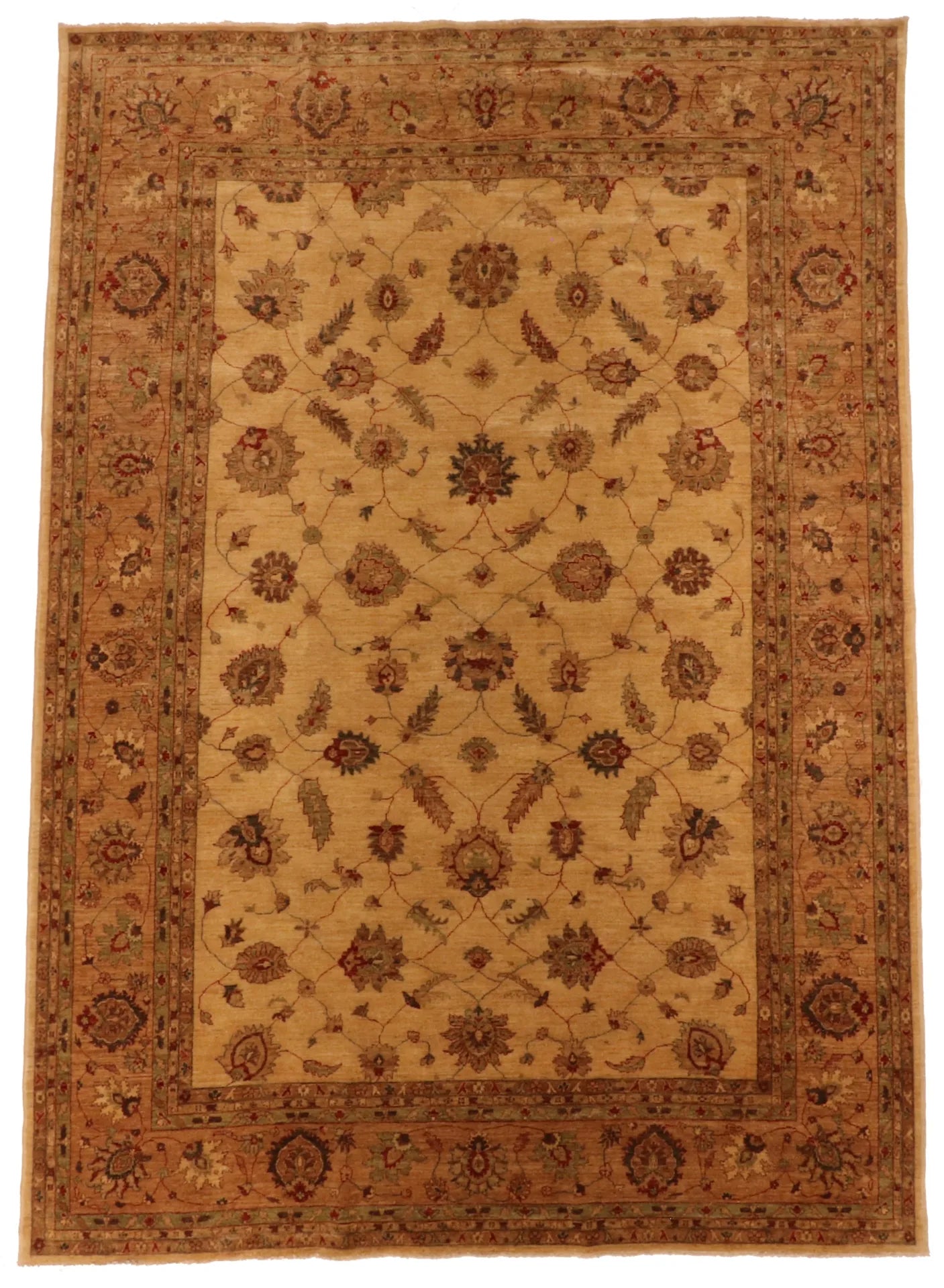 W 9.10 - L 13.9 - Farahan Fine/Wool All Over Rectangle - Finest Hand-Knotted Quality Wool - 64165
