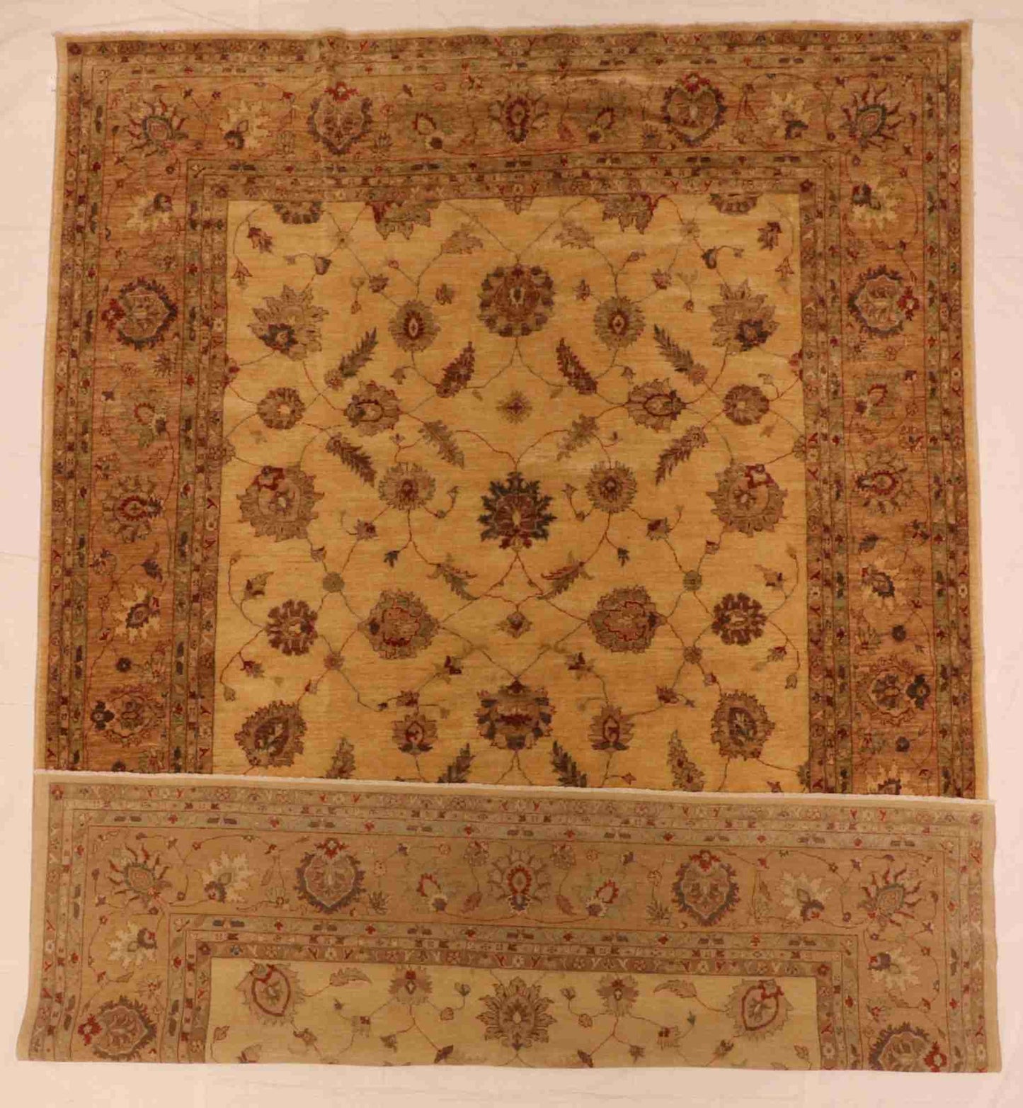 W 9.10 - L 13.9 - Farahan Fine/Wool All Over Rectangle - Finest Hand-Knotted Quality Wool - 64165