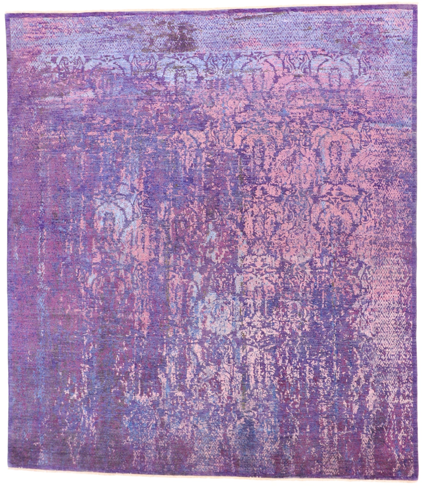 W 10.10 L 12.3 Modern Wool And Silk Blend Hand-Woven All-Over Design - 64166