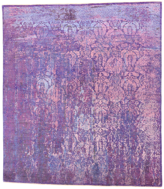 W 10.10 L 12.3 Modern Wool And Silk Blend All Over Design - 64166