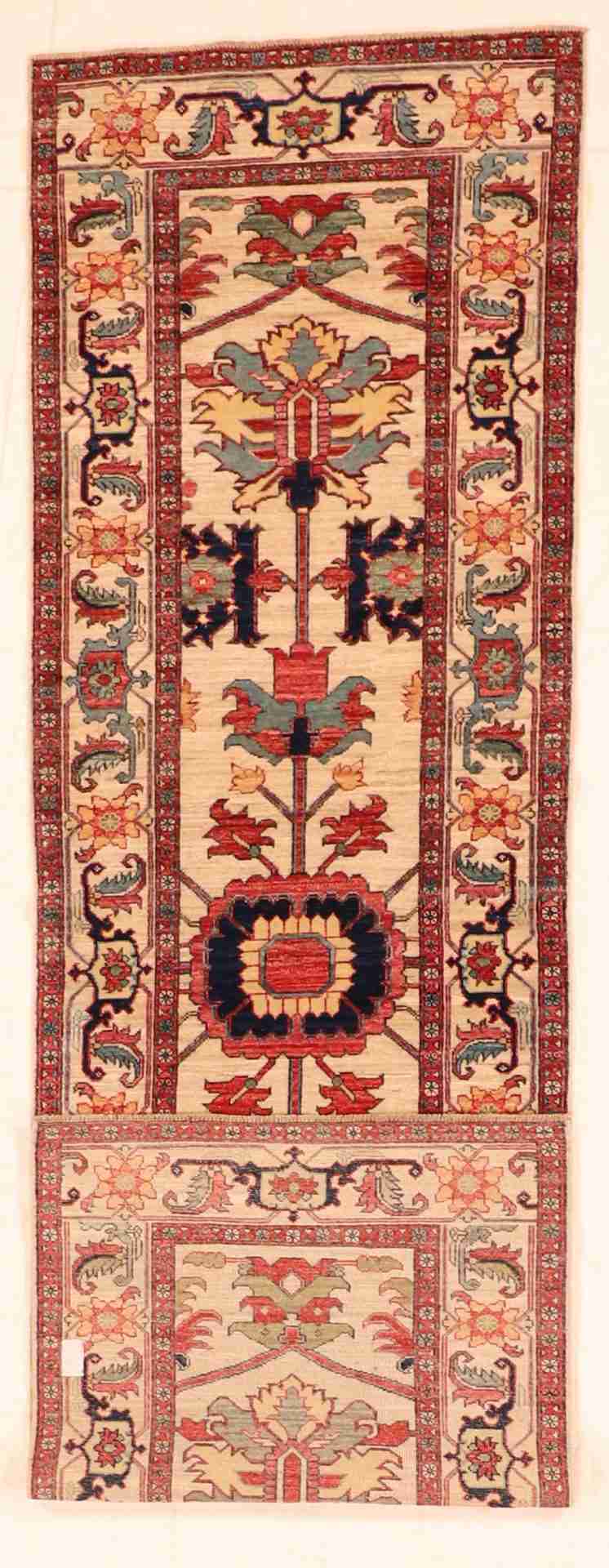 W 2.10 - L 9.8 - Serapie Fine/Wool All Over Rectangle - Finest Hand-Knotted Quality Wool - 64189