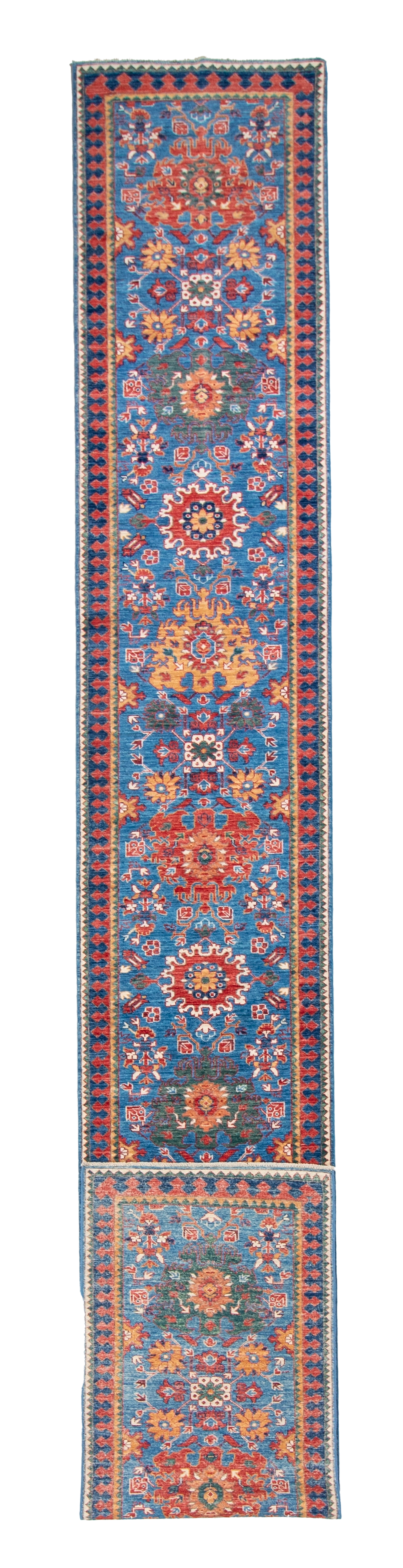W 2.8 L 16.4 Heriz Runner 100% Wool Hand-Woven All-Over Design - 64205