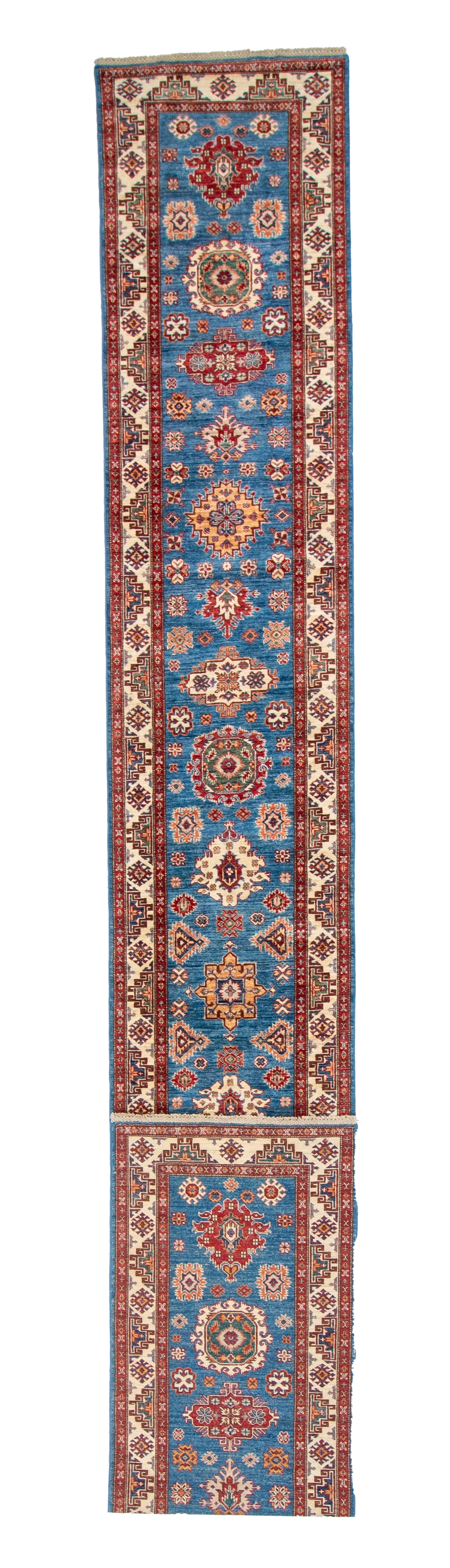 W 2.8 L 20.5 Karajeh Runner 100% Wool Hand-Woven All-Over Design - 64208