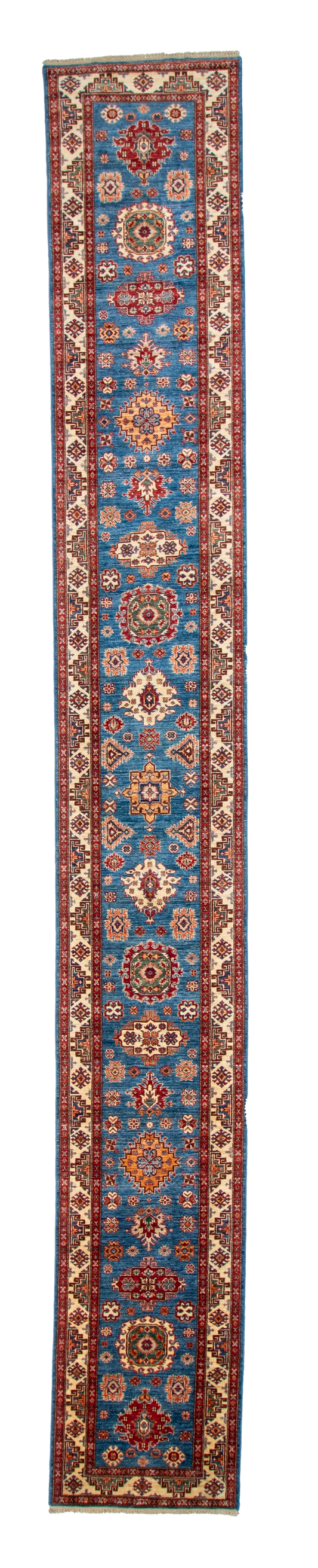 W 2.8 L 20.5 Karajeh Runner 100% Wool Hand-Woven All-Over Design - 64208