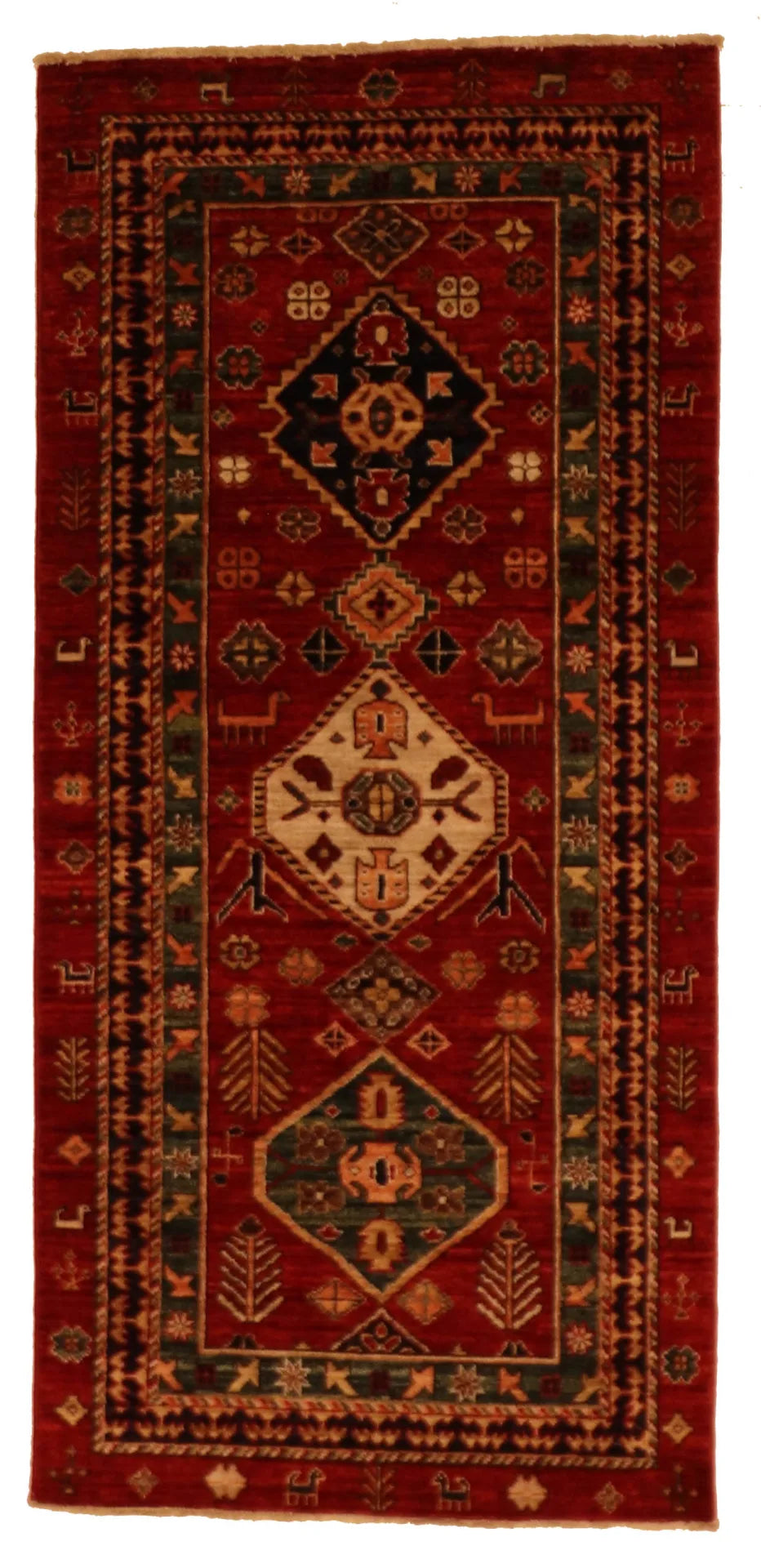 W 2.9 - L 6 - Lori Fine/Wool All Over Rectangle - Finest Hand-Knotted Quality Wool - 64212