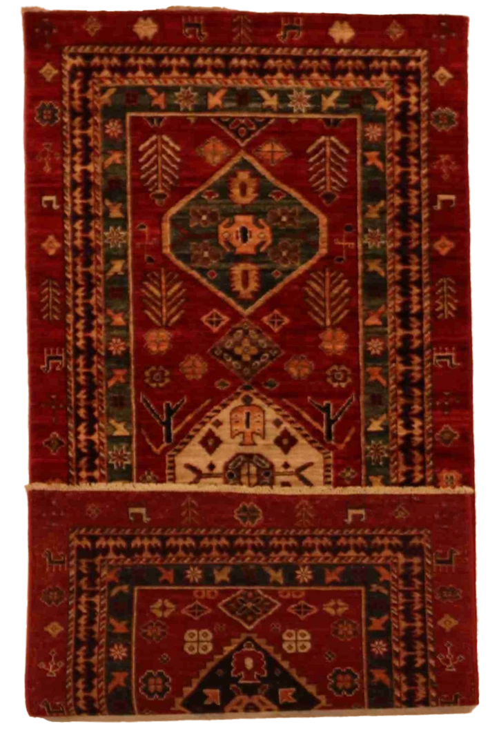 W 2.9 - L 6 - Lori Fine/Wool All Over Rectangle - Finest Hand-Knotted Quality Wool - 64212