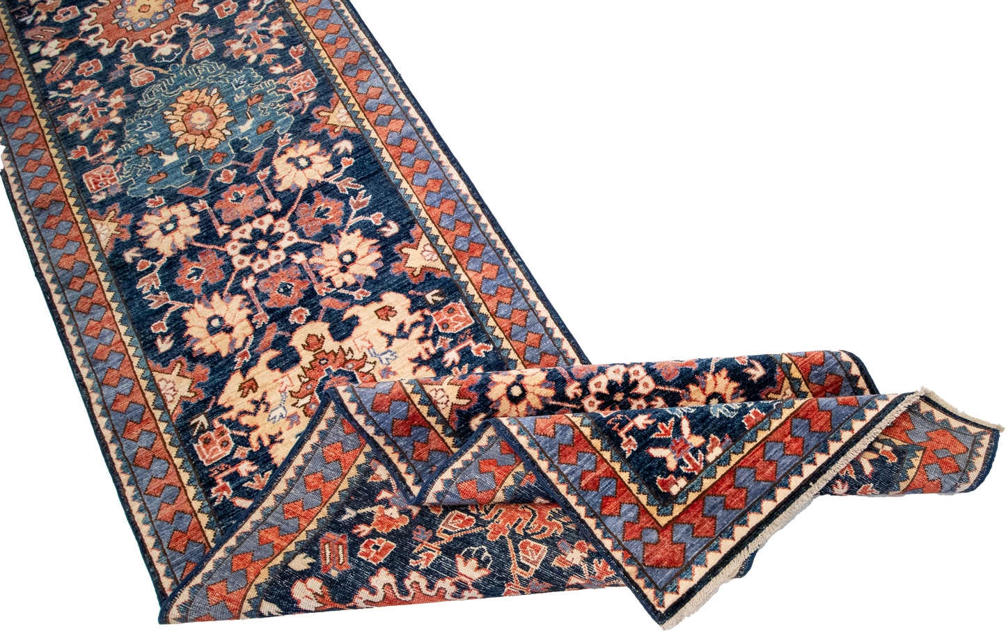 W 2.8 L 19.5 Mahal Runner 100% Wool Hand-Woven All-Over Design - 64217