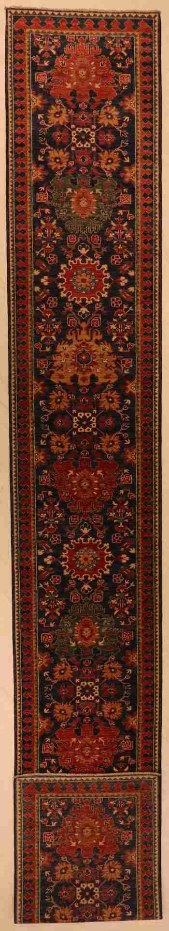 W 2.9 - L 19 - Ziegler Fine/Wool All Over Rectangle - Finest Hand-Knotted Quality Wool - 64218
