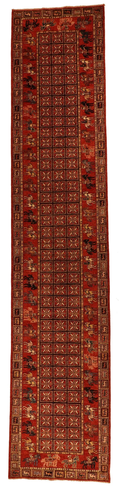 W 3.2 - L 15.3 - Lori Fine/Wool All Over Rectangle - Finest Hand-Knotted Quality Wool - 64221