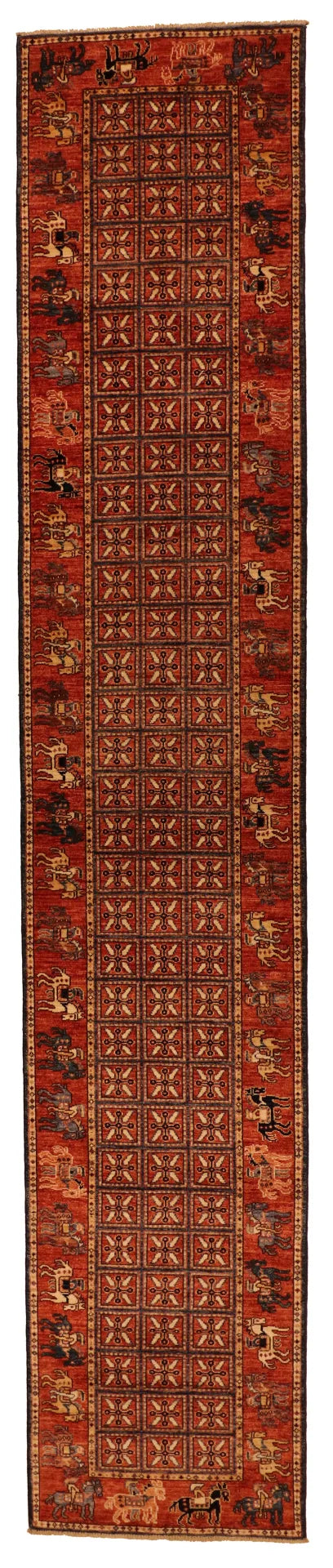 W 2.7 - L 13.7 - Lori Fine/Wool All Over Rectangle - Finest Hand-Knotted Quality Wool - 64222