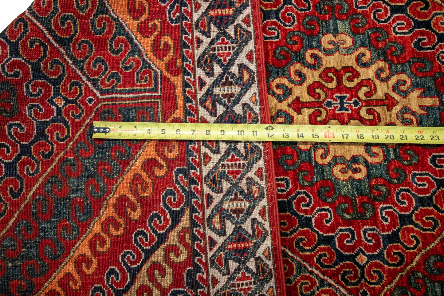 W 4.1 L 6 Kazak 100% Wool Hand-Woven Geometric Design - 64235