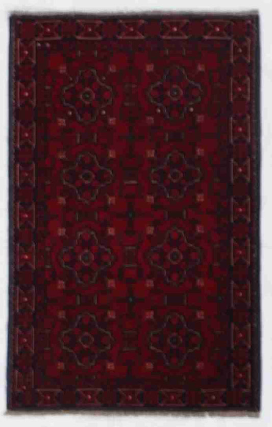 W 2.9 - L 4.4 - Khan Mohamadie Wool All Over Rectangle - Finest Hand-Knotted Quality Wool - 64256