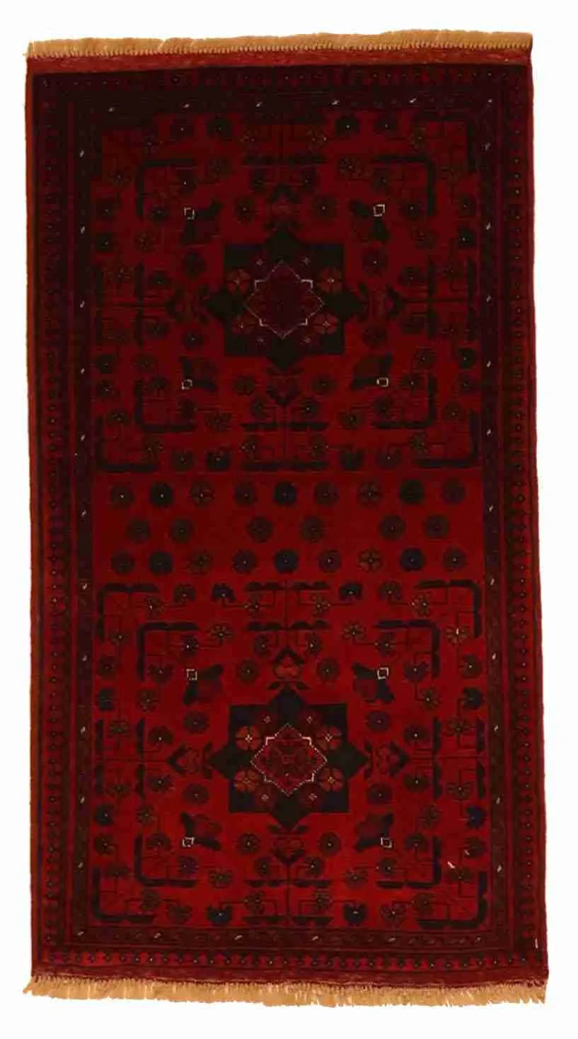 W 1.9 - L 3.4 - Khan Fine/Wool All Over Rectangle - Finest Hand-Knotted Quality Wool - 64264