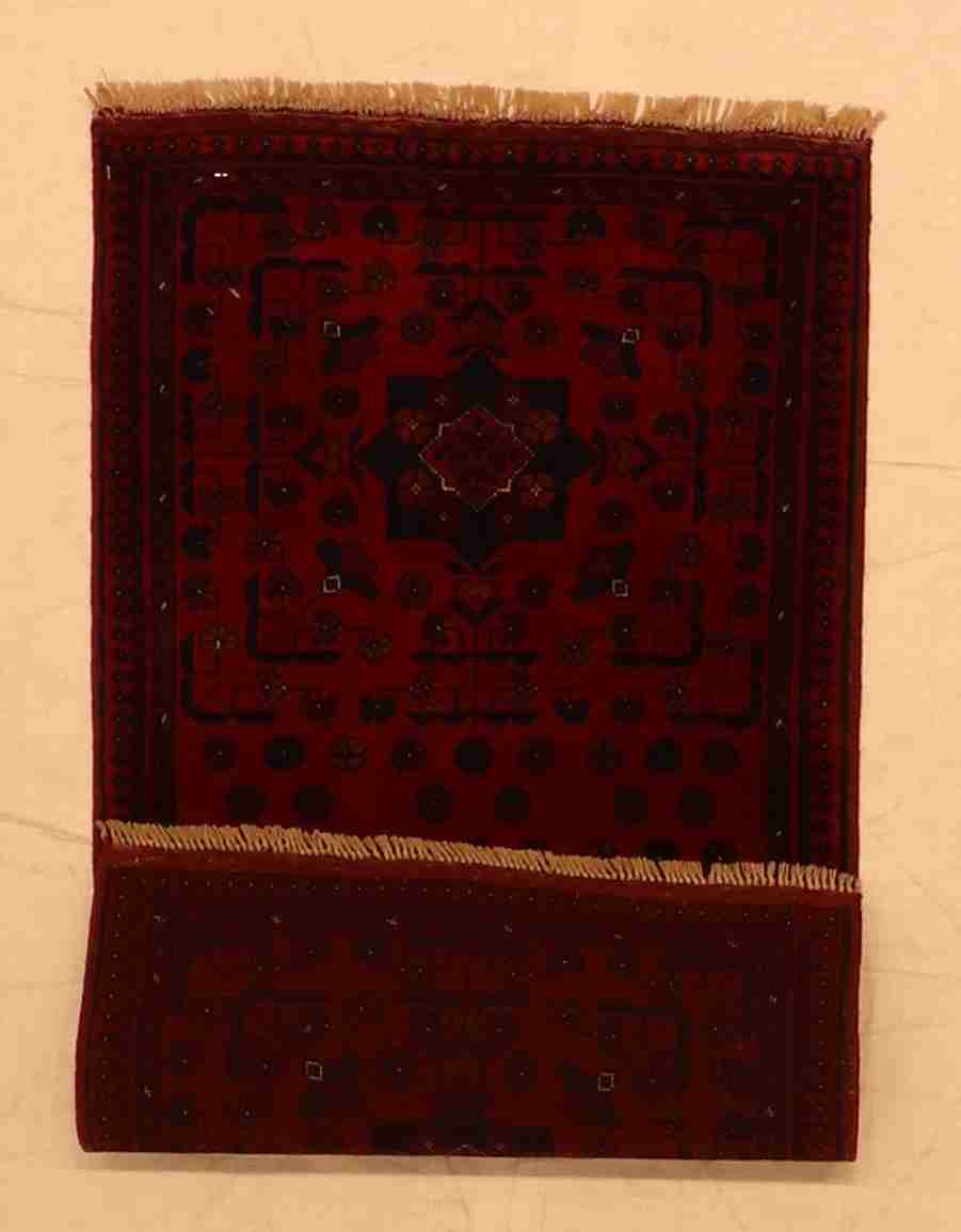 W 1.9 - L 3.4 - Khan Fine/Wool All Over Rectangle - Finest Hand-Knotted Quality Wool - 64264