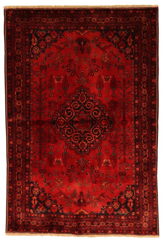 W 3.4 - L 5 - Khan Wool All Over Rectangle - Finest Hand-Knotted Quality Wool - 64267
