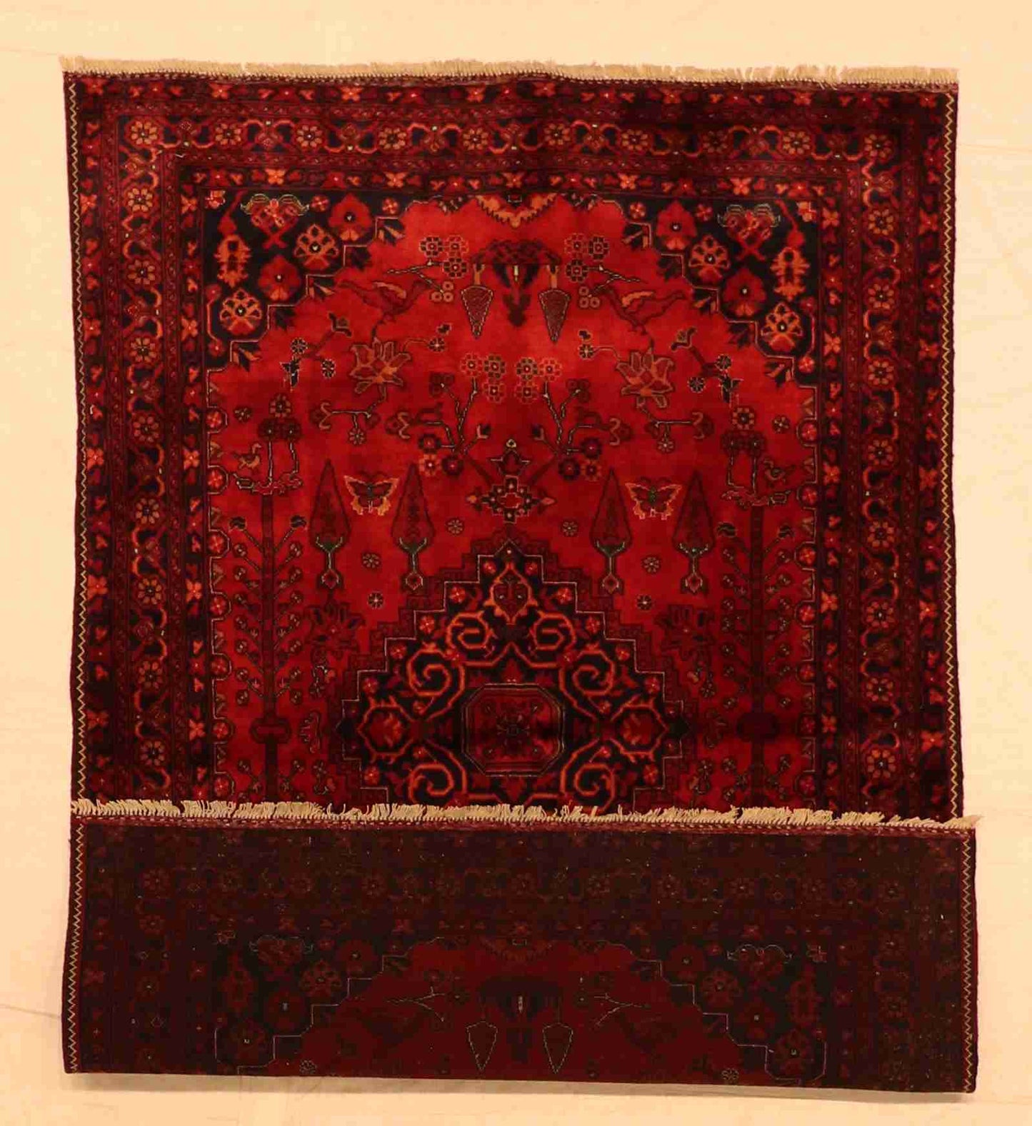 W 3.4 - L 5 - Khan Wool All Over Rectangle - Finest Hand-Knotted Quality Wool - 64267